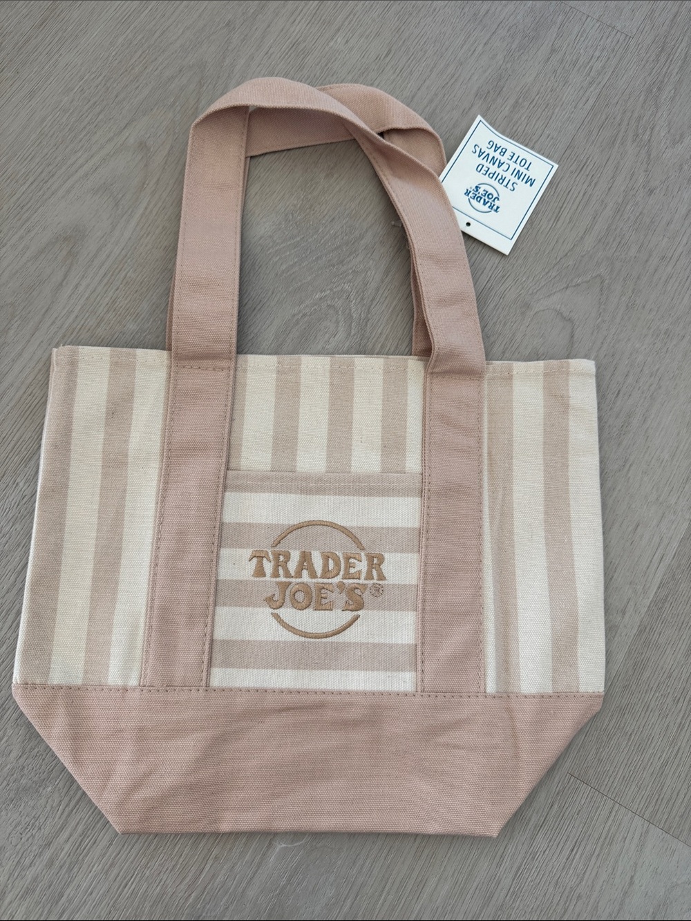 New Summer Edition 2026 - Trader Joe's Light Beige Mini Stripe Tote
